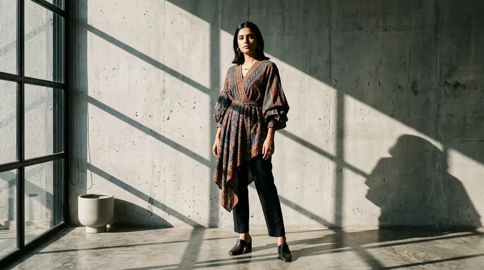 A successful Indian fashion brand owner's Myntra listing optimization results in high-quality AI-generated model photography.