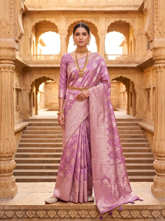 Purple saree look — Drapify Studio